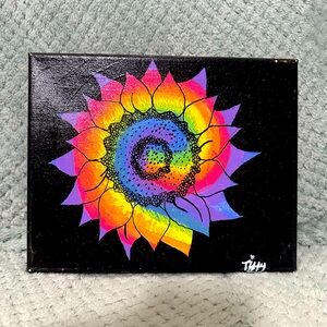 Rainbow Sunflower Canvas painting. 🖼️